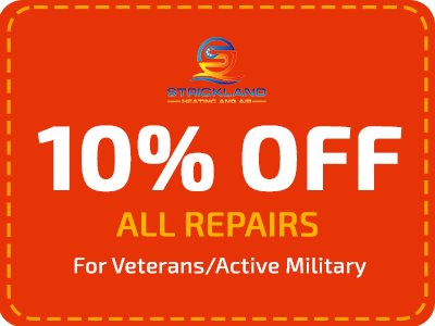 A coupon that reads 10% OFF for all repairs only applicable for Veterans/Active Military.