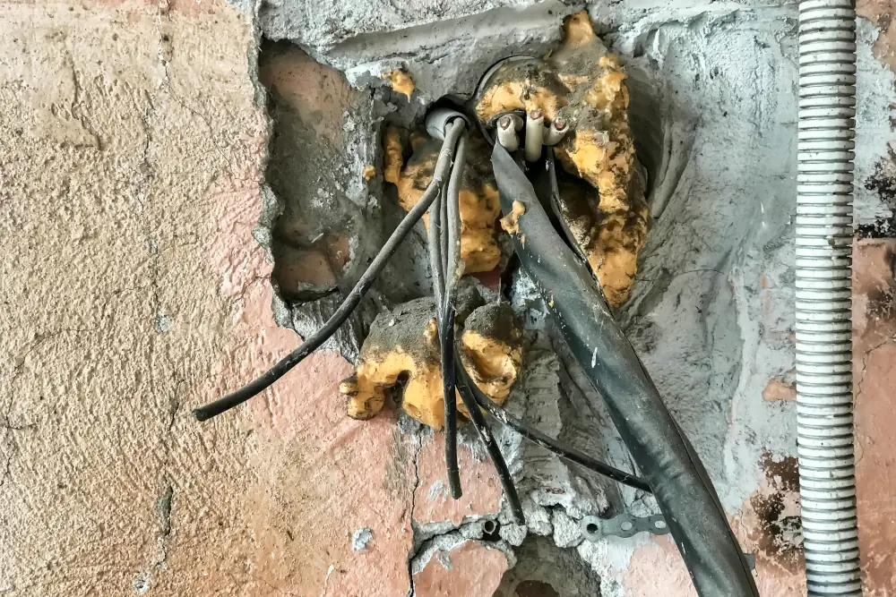 Exposed electrical wires