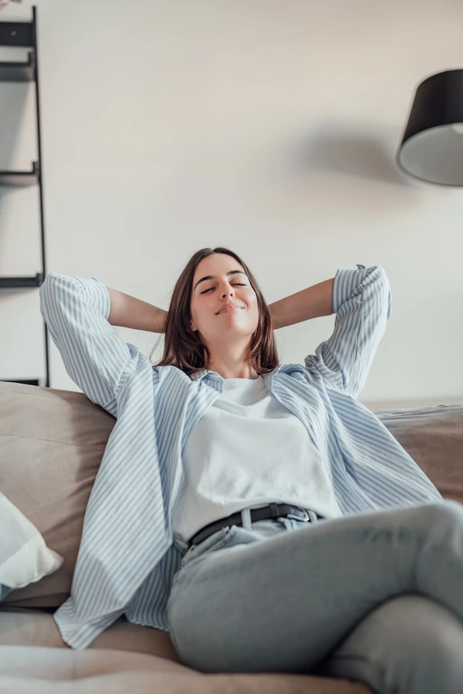 Woman enjoying optimal air quality