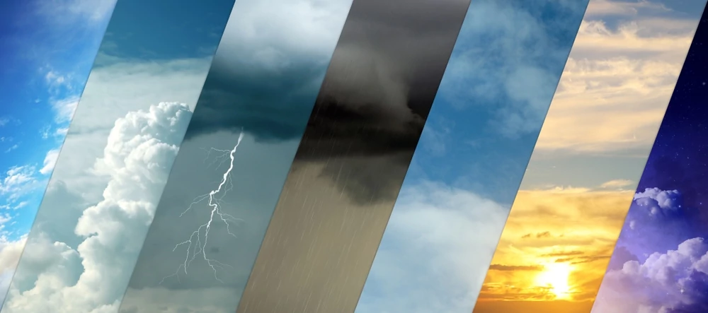 Collage of photos with different weather conditions